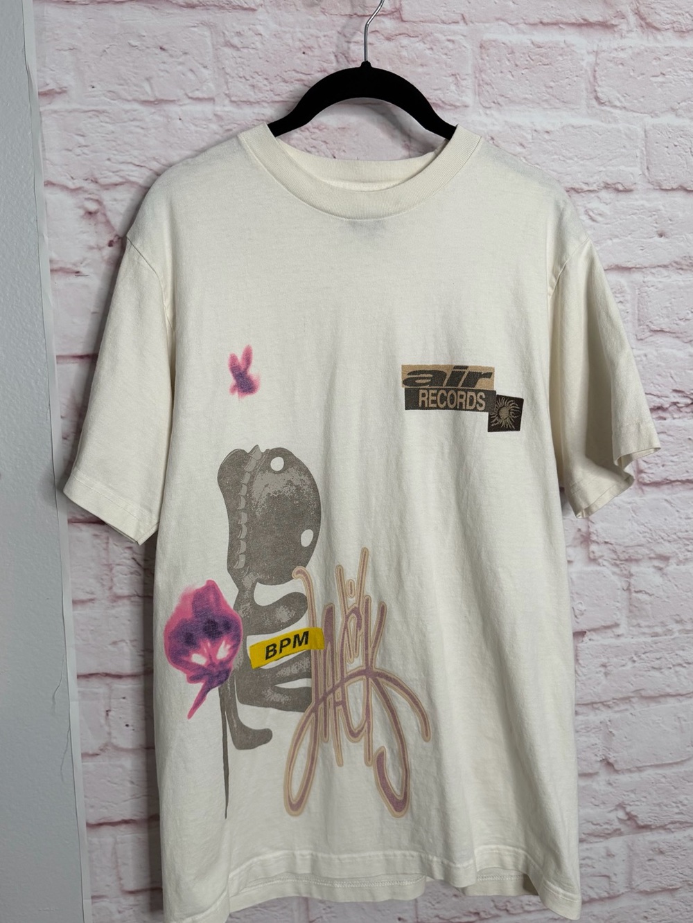 Cactus Jack by Travis Scott Cream Tee with Pink & Brown Graphic